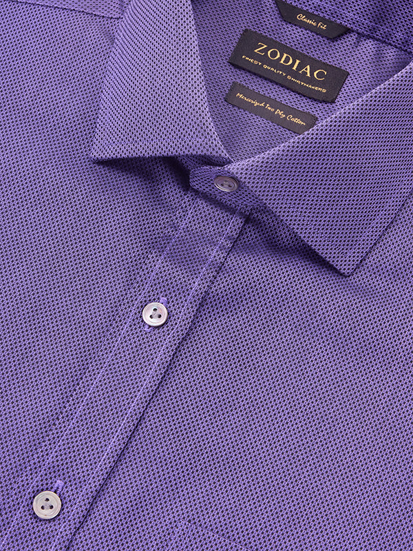 Bruciato Purple Solid Full Sleeve Single Cuff Classic Fit Semi Formal Dark Two Ply Mercerized Cotton Shirt