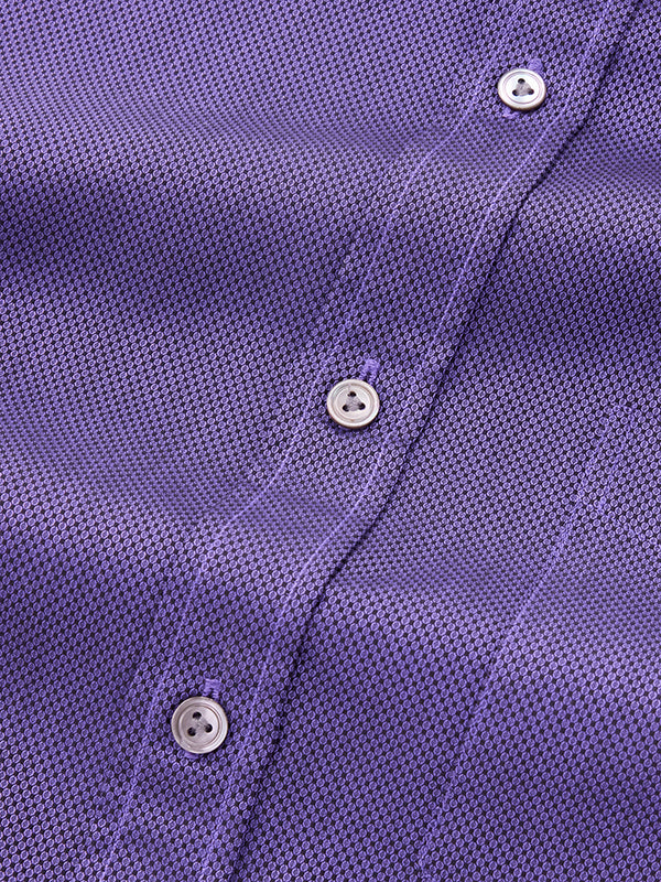 Bruciato Purple Solid Full Sleeve Single Cuff Classic Fit Semi Formal Dark Two Ply Mercerized Cotton Shirt