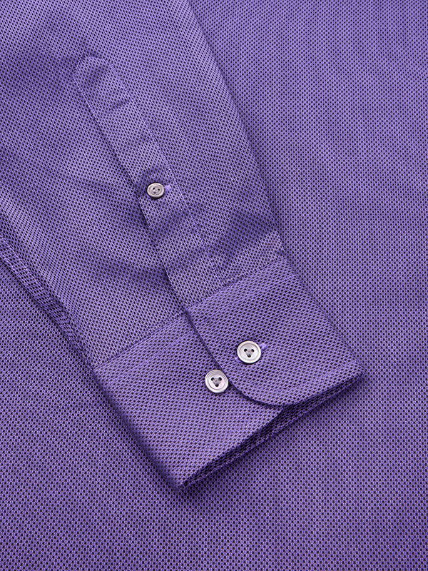 Bruciato Purple Solid Full Sleeve Single Cuff Classic Fit Semi Formal Dark Two Ply Mercerized Cotton Shirt