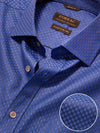 Bruciato Navy Solid Full Sleeve Single Cuff Classic Fit Semi Formal Dark Two Ply Mercerized Cotton Shirt