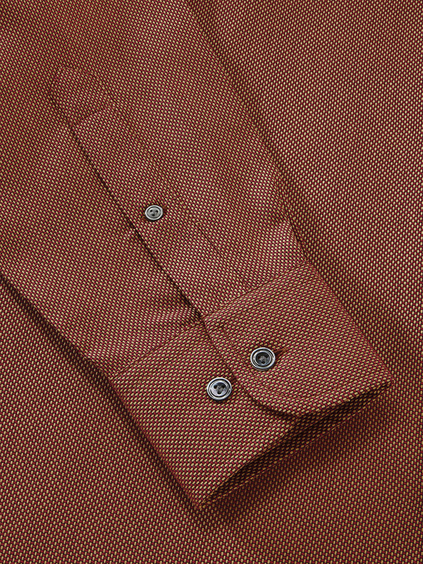 Bruciato Maroon Solid Full Sleeve Single Cuff Classic Fit Semi Formal Dark Two Ply Mercerized Cotton Shirt