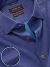 Bruciato Teal Solid Full Sleeve Single Cuff Tailored Fit Semi Formal Dark Two Ply Mercerized Cotton Shirt
