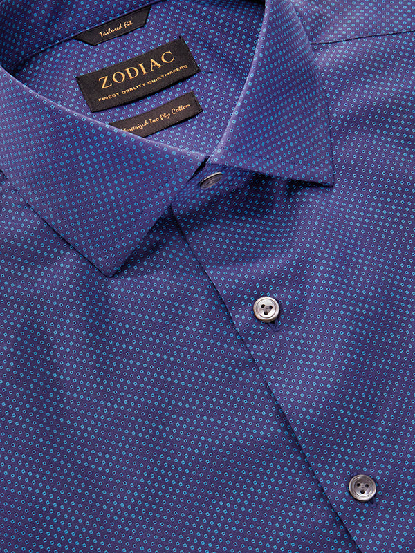 Bruciato Teal Solid Full Sleeve Single Cuff Tailored Fit Semi Formal Dark Two Ply Mercerized Cotton Shirt