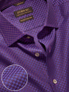 Bruciato Purple Solid Full Sleeve Single Cuff Tailored Fit Semi Formal Dark Two Ply Mercerized Cotton Shirt