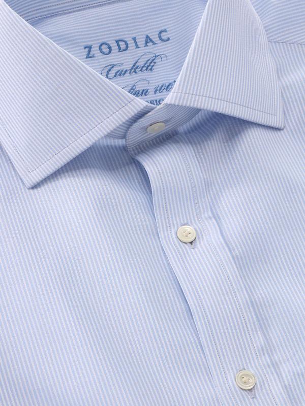 Carletti Sky Striped Full Sleeve Single Cuff Classic Fit Classic Formal Italian 100’s Cotton Shirt