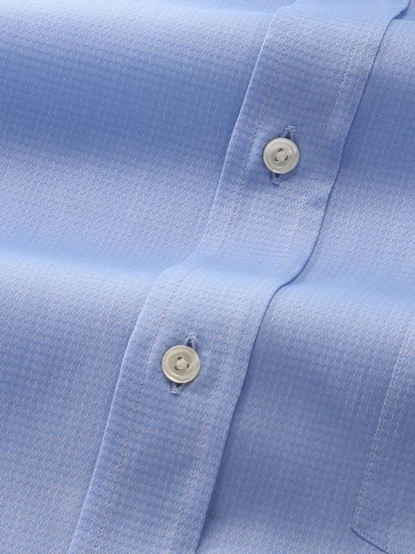 Carletti Blue Solid Full Sleeve Single Cuff Classic Fit Classic Formal Italian 100’s Cotton Shirt