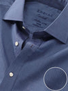 Carletti Blue Solid Full Sleeve Single Cuff Classic Fit  Semi Formal Dark  Italian 100’s Cotton Shirt