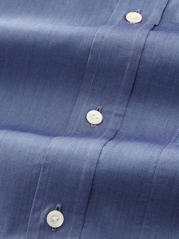 Carletti Blue Solid Full Sleeve Single Cuff Classic Fit  Semi Formal Dark  Italian 100’s Cotton Shirt
