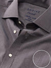 Carletti  Grey Solid Full Sleeve Single Cuff Classic Fit  Semi Formal Dark  Italian 100's Cotton Shirt