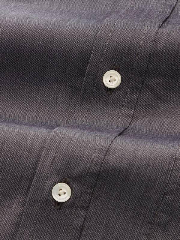 Carletti  Grey Solid Full Sleeve Single Cuff Classic Fit  Semi Formal Dark  Italian 100's Cotton Shirt