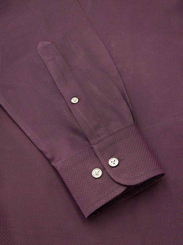 Carletti Aubergine Solid Full Sleeve Single Cuff Classic Fit  Semi Formal Dark  Italian 100’s Cotton Shirt