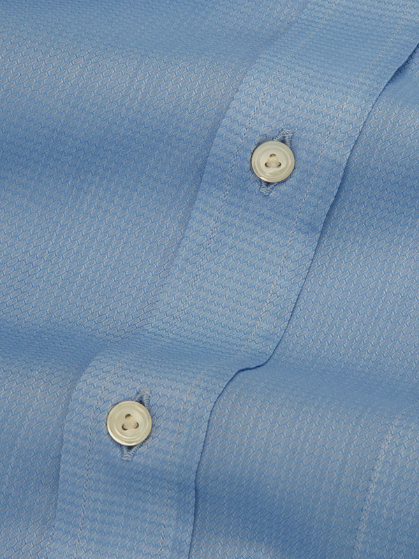 Carletti Blue Solid Full Sleeve Single Cuff Classic Fit Classic Formal Italian 100’s Cotton Shirt