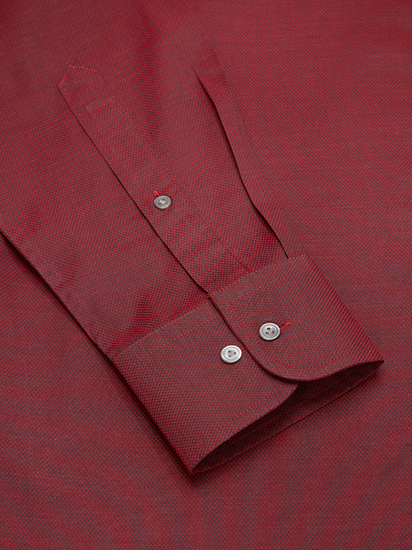 Carletti Maroon Solid Full Sleeve Single Cuff Classic Fit  Semi Formal Dark  Italian 100's Cotton Shirt