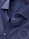 Carletti Navy Solid Full Sleeve Single Cuff Classic Fit  Semi Formal Dark  Italian 100's Cotton Shirt