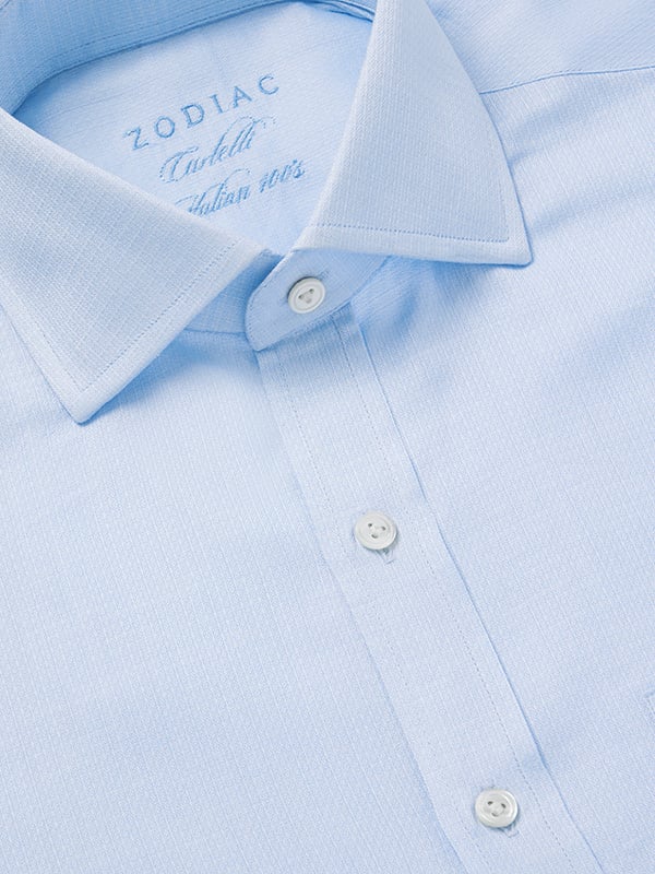 Carletti Sky Solid Full Sleeve Single Cuff Classic Fit Classic Formal Italian 100’s Cotton Shirt