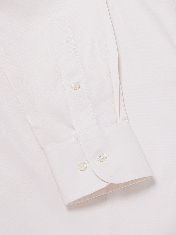 Carletti Cream Solid Full Sleeve Single Cuff Classic Fit Classic Formal Italian 100’s Cotton Shirt