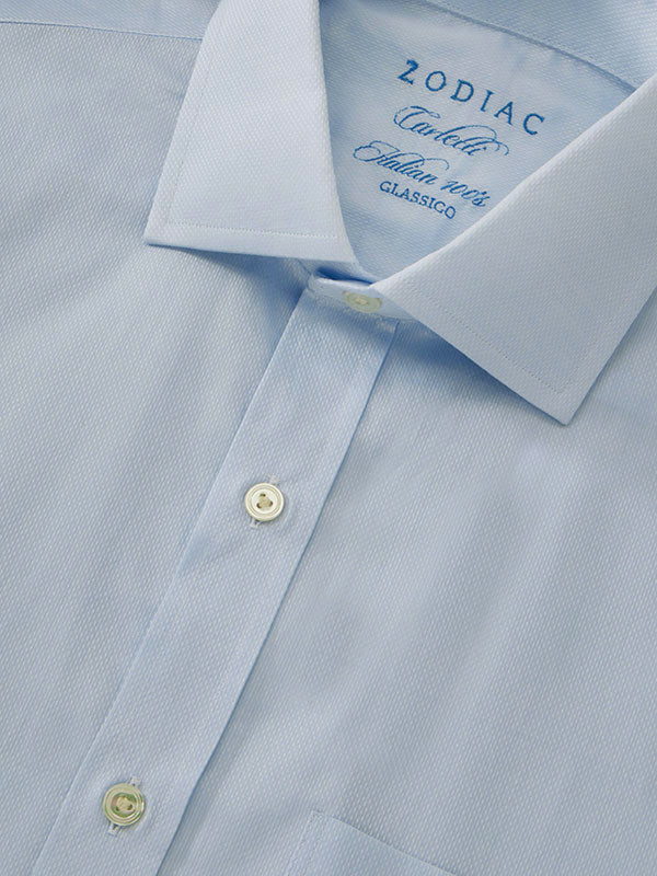 Carletti Sky Solid Full Sleeve Single Cuff Classic Fit Classic Formal Italian 100’s Cotton Shirt