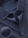 Carletti Navy Solid Full Sleeve Single Cuff Tailored Fit Semi Formal Dark Italian 100’s Cotton Shirt