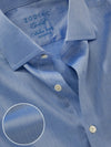 Carletti Blue Solid Full Sleeve Single Cuff Tailored Fit Classic Formal Italian 100’s Cotton Shirt