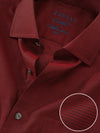 Carletti Maroon Solid Full Sleeve Single Cuff Tailored Fit Semi Formal Dark Italian 100’s Cotton Shirt