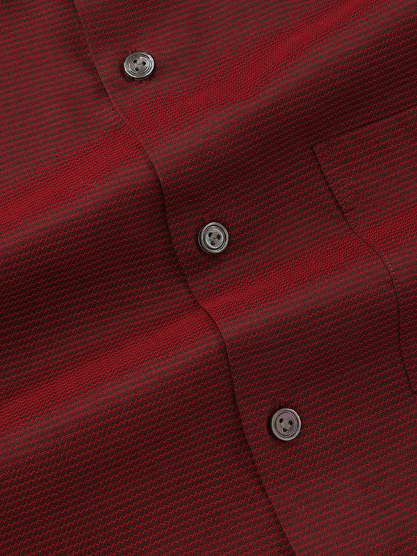 Carletti Maroon Solid Full Sleeve Single Cuff Tailored Fit Semi Formal Dark Italian 100’s Cotton Shirt