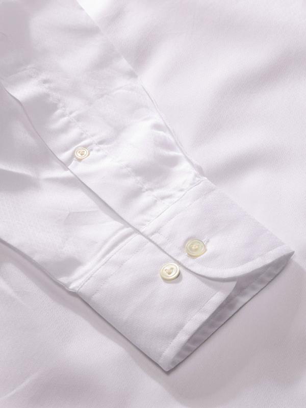 Carletti White Solid Full Sleeve Single Cuff Classic Fit Classic Formal Italian 100’s Cotton Shirt