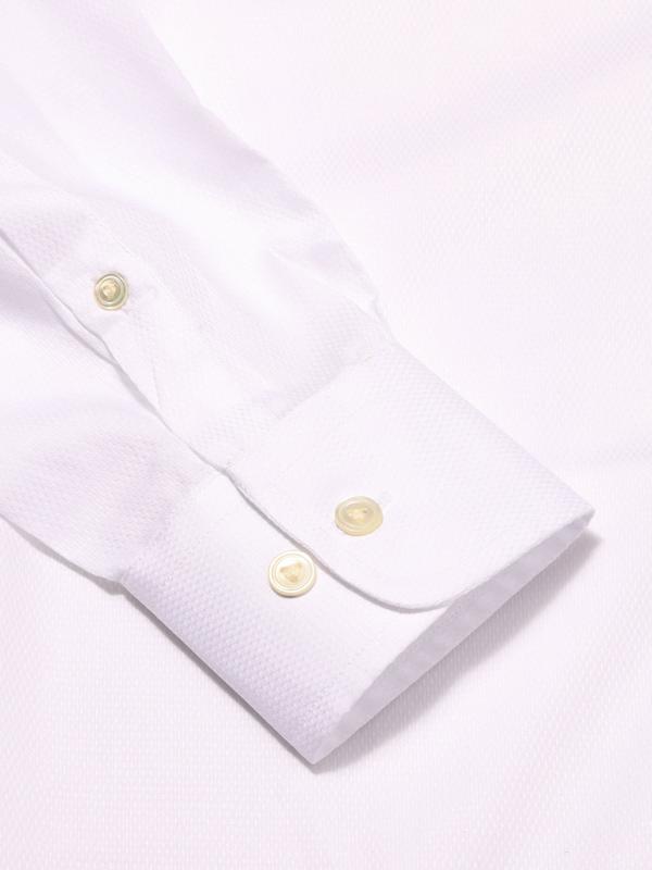 Carletti White Solid Full Sleeve Single Cuff Tailored Fit Classic Formal Italian 100’s Cotton Shirt
