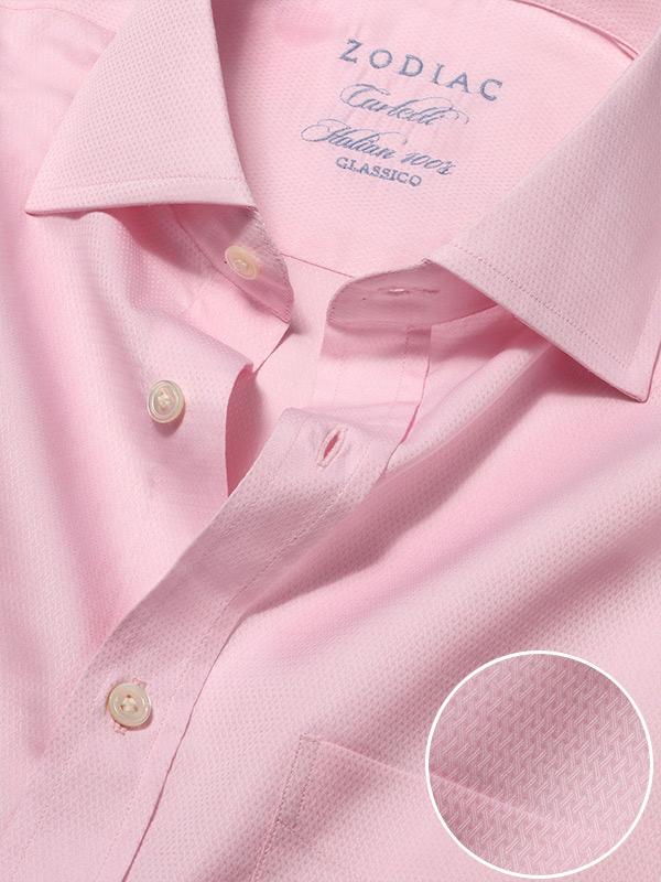 Carletti Pink Solid Full Sleeve Single Cuff Classic Fit Classic Formal Italian 100’s Cotton Shirt