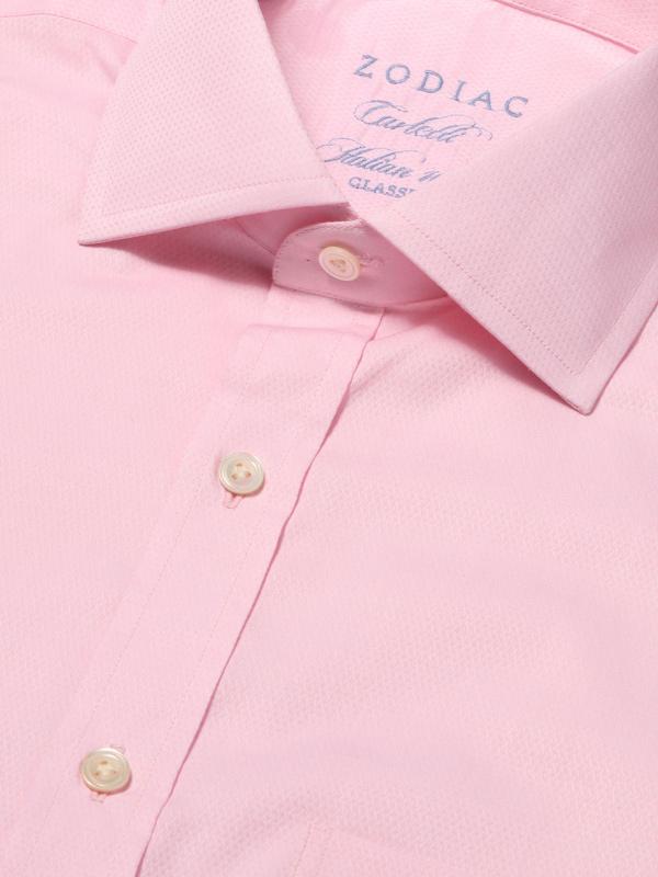 Carletti Pink Solid Full Sleeve Single Cuff Classic Fit Classic Formal Italian 100’s Cotton Shirt