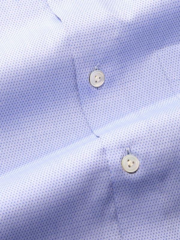 Carletti Blue Solid Full Sleeve Single Cuff Tailored Fit Classic Formal Italian 100’s Cotton Shirt