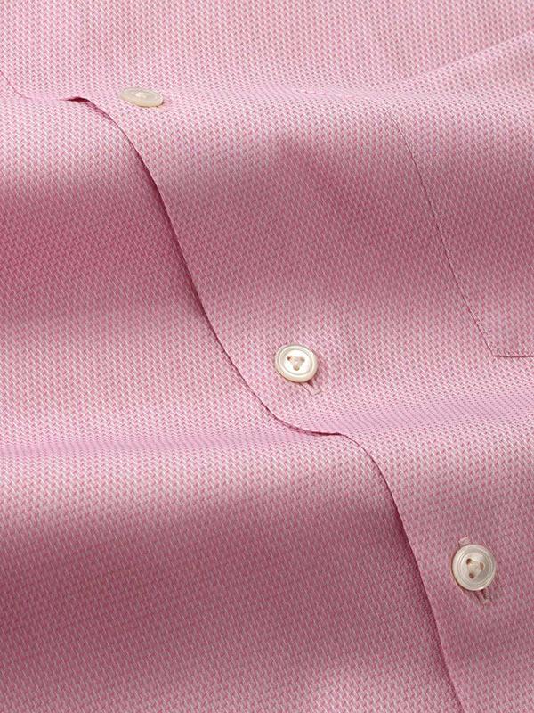Carletti Pink Solid Full Sleeve Single Cuff Tailored Fit Classic Formal Italian 100’s Cotton Shirt