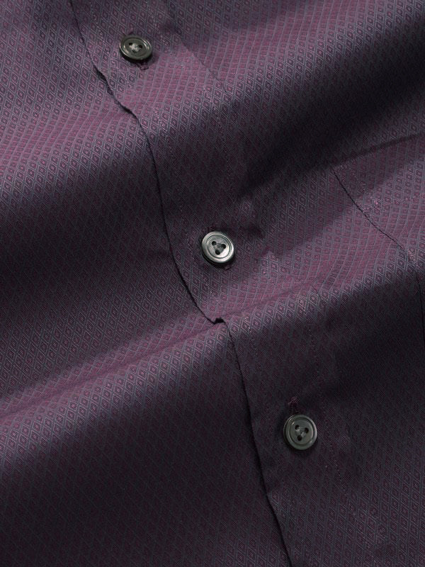 Carletti Burgundy Solid Full Sleeve Single Cuff Classic Fit  Semi Formal Dark  Italian 100's Cotton Shirt