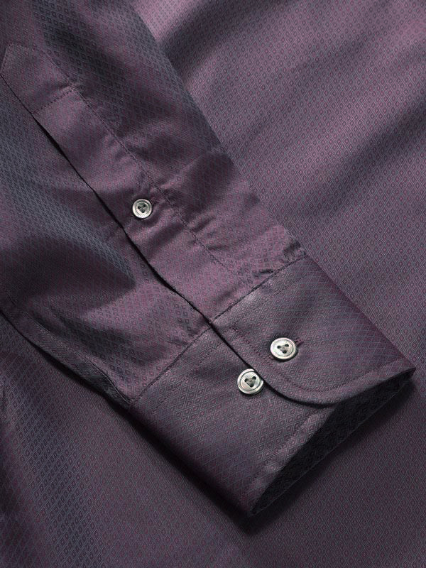 Carletti Burgundy Solid Full Sleeve Single Cuff Classic Fit  Semi Formal Dark  Italian 100's Cotton Shirt