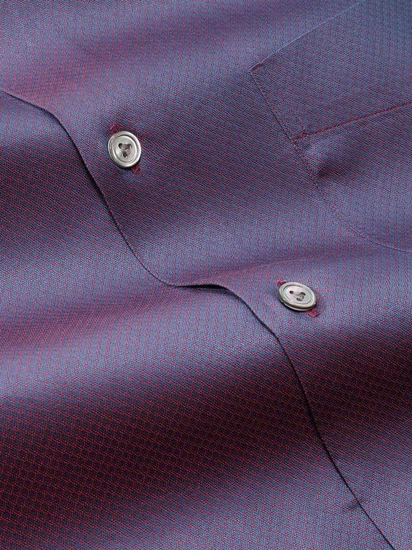 Carletti Maroon Solid Full Sleeve Single Cuff Tailored Fit  Semi Formal Dark  Italian 100's Cotton Shirt