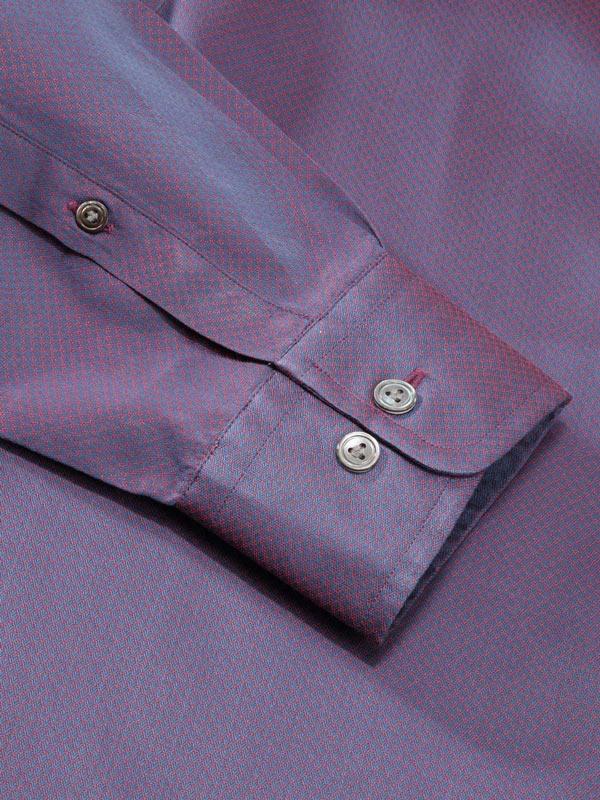 Carletti Maroon Solid Full Sleeve Single Cuff Tailored Fit  Semi Formal Dark  Italian 100's Cotton Shirt