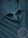 Carletti Teal Solid Full Sleeve Single Cuff Tailored Fit  Semi Formal Dark  Italian 100's Cotton Shirt