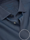 Carletti Navy Solid Full Sleeve Single Cuff Tailored Fit  Semi Formal Dark  Italian 100's Cotton Shirt