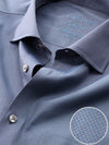 Carletti Navy Solid Full Sleeve Single Cuff Tailored Fit  Semi Formal Dark  Italian 100's Cotton Shirt