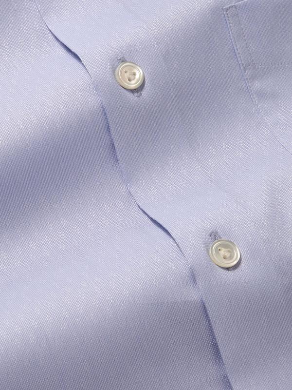 Carulli Sky Solid Full Sleeve Single Cuff Tailored Fit Classic Formal Two Ply Mercerized Cotton Shirt