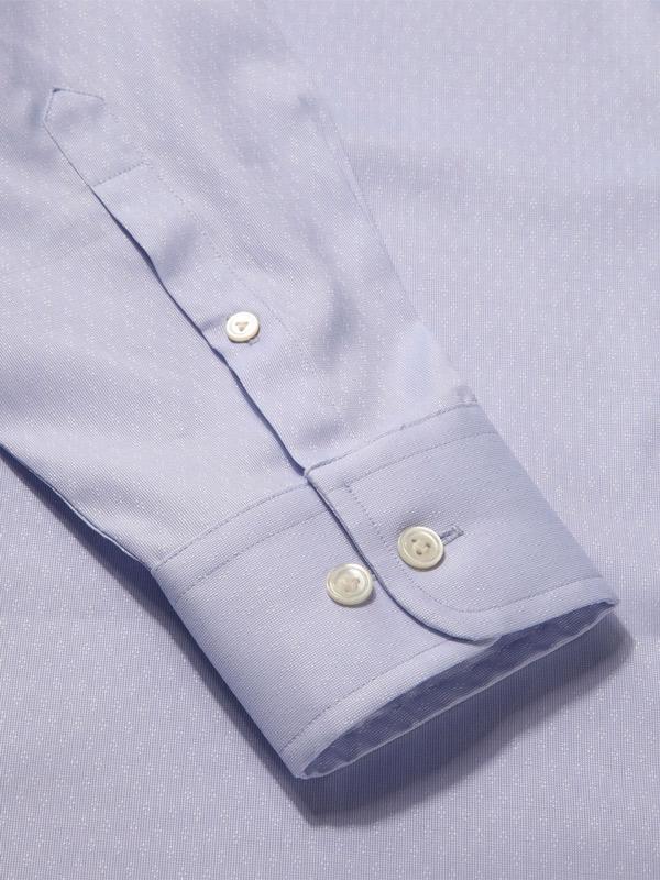 Carulli Sky Solid Full Sleeve Single Cuff Tailored Fit Classic Formal Two Ply Mercerized Cotton Shirt