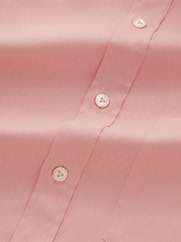 Carulli Pink Solid Full Sleeve Single Cuff Classic Fit Classic Formal Two Ply Mercerized Cotton Shirt