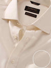 Casamora Cream Solid Full Sleeve Double Cuff Classic Fit Classic Formal Two Ply Mercerized Cotton Shirt