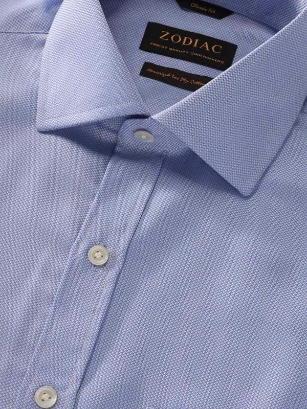 Casamora Sky Solid Full Sleeve Double Cuff Classic Fit Classic Formal Two Ply Mercerized Cotton Shirt