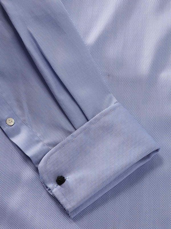 Casamora Sky Solid Full Sleeve Double Cuff Classic Fit Classic Formal Two Ply Mercerized Cotton Shirt