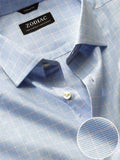 Cascia Sky Check Full Sleeve Single Cuff  Classic Formal Cotton Shirt