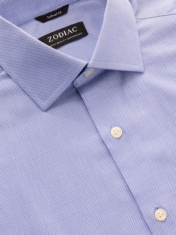 Cascia Sky Solid Half Sleeve Tailored Fit Classic Formal Cotton Shirt