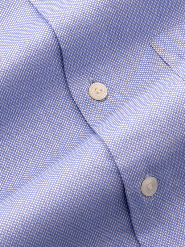 Cascia Sky Solid Half Sleeve Tailored Fit Classic Formal Cotton Shirt