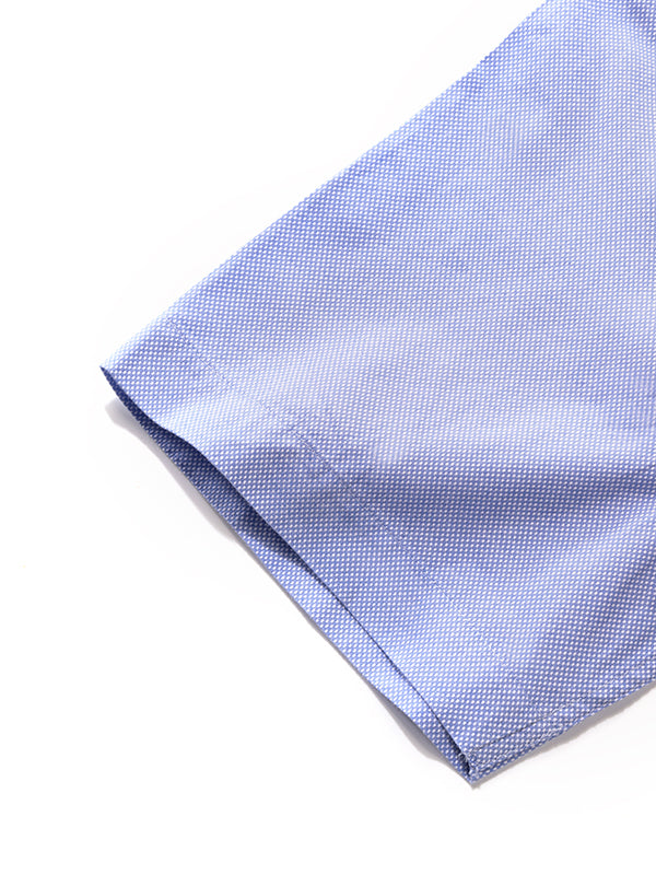 Cascia Sky Solid Half Sleeve Tailored Fit Classic Formal Cotton Shirt