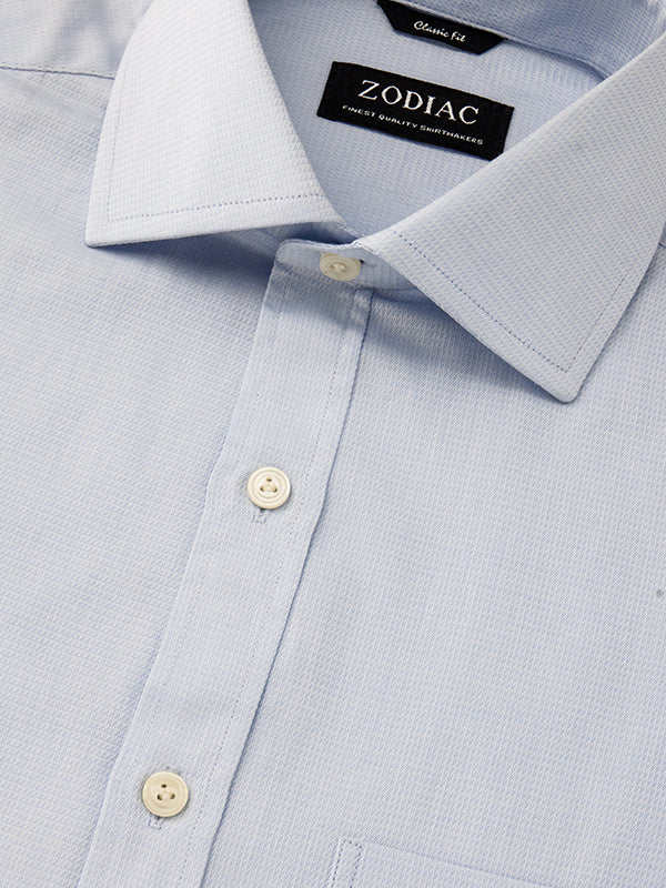 Cascia Sky Check Half Sleeve Classic Fit Classic Formal Cotton Shirt