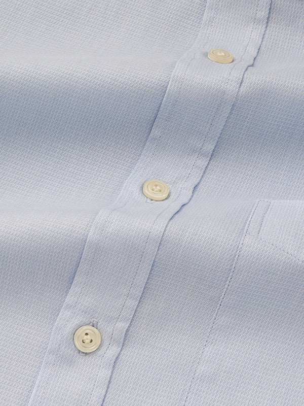 Cascia Sky Check Half Sleeve Classic Fit Classic Formal Cotton Shirt